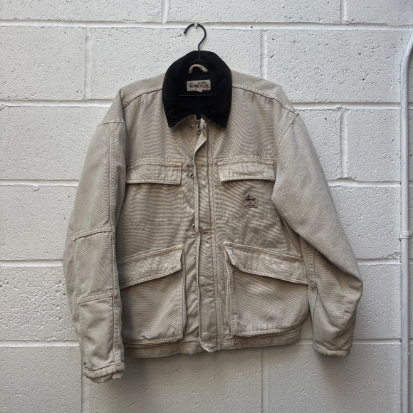 STUSSY WASHED CANVAS SHOP JACKET - RARE COLOR - Picture 1 of 9